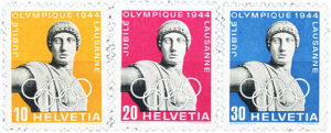 serie francobolli giubileo olimpico svizzera 1944